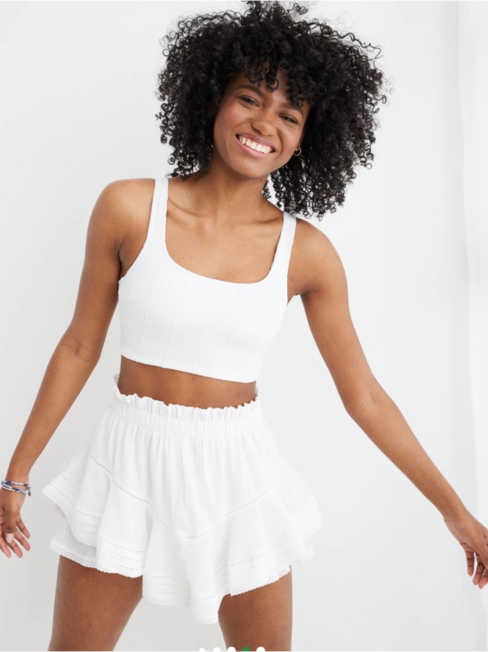aerie Rock n Ruffle Skort White Layered Ruffle Skort
